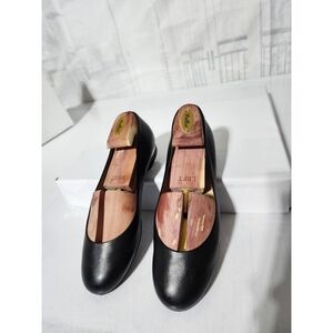 Chanel Cavier Leather Round Toe Pumps Flat Shoe Black Size 40